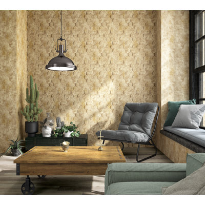 Straughter Textured Hexagon Design 10.05m x 53cm Wallpaper Roll