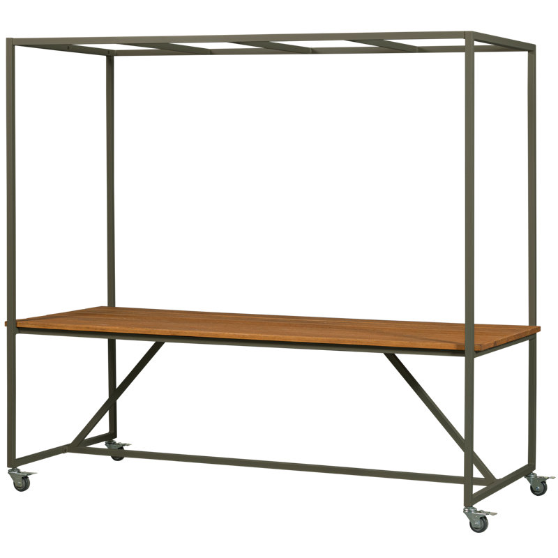 Blue Sky Rectangular Metal Outdoor Dining Table , 86.61cm cm W 38.19cm cm D