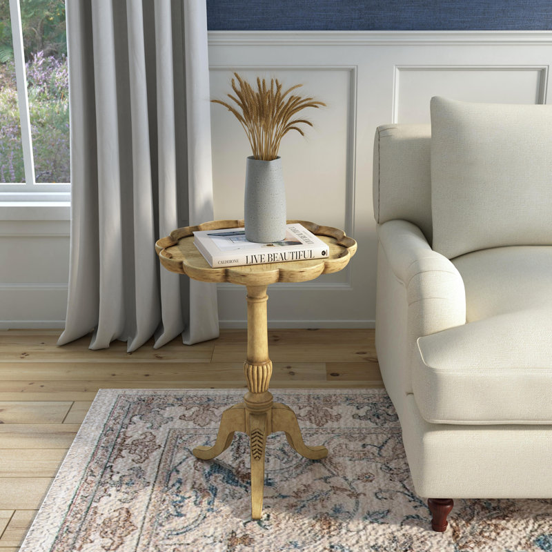 Table de bout à piédestal Ariad, Beige antique