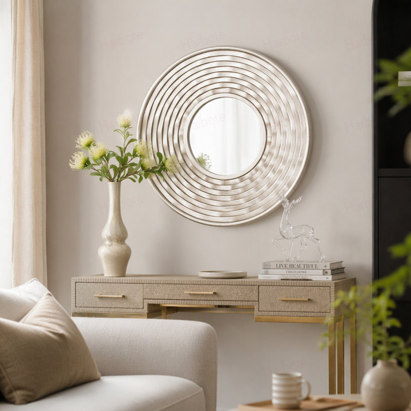 Miroir rond D31,3 x 2 pouces, miroir mural décoratif