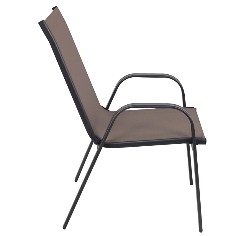 Metal Outdoor Stacking Dining Armchair, Brown