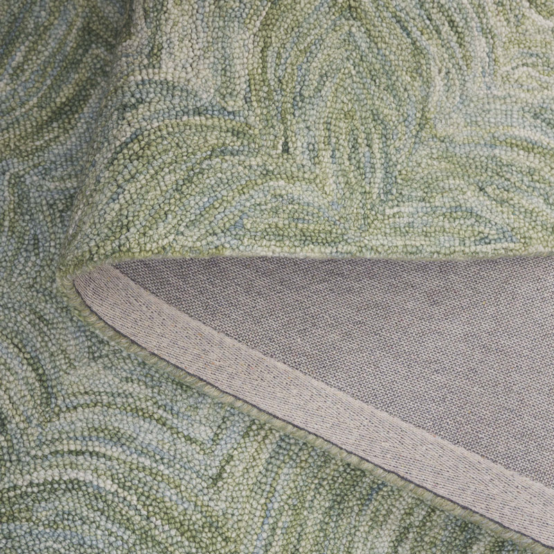 Tapis gris en laine et en coton touffeté à la main Abhithi, Rectangle 6 po x 9 po