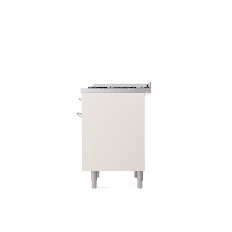 ILVE Nostalgie II 36 Dual Fuel Range, knobs, Antique White/Chrome, Natural Gas