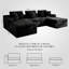 Canapé modulaire en forme de U de 132 po Koli, canapé à compression, velours côtelé noir-1337144887-1337144881