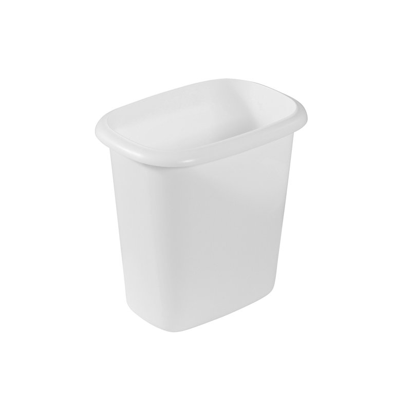 White Plastic Open Top Wastebasket Set for Indoor Use - 1.5 Gallons