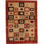 Wool Geometric Area Rug in Brown