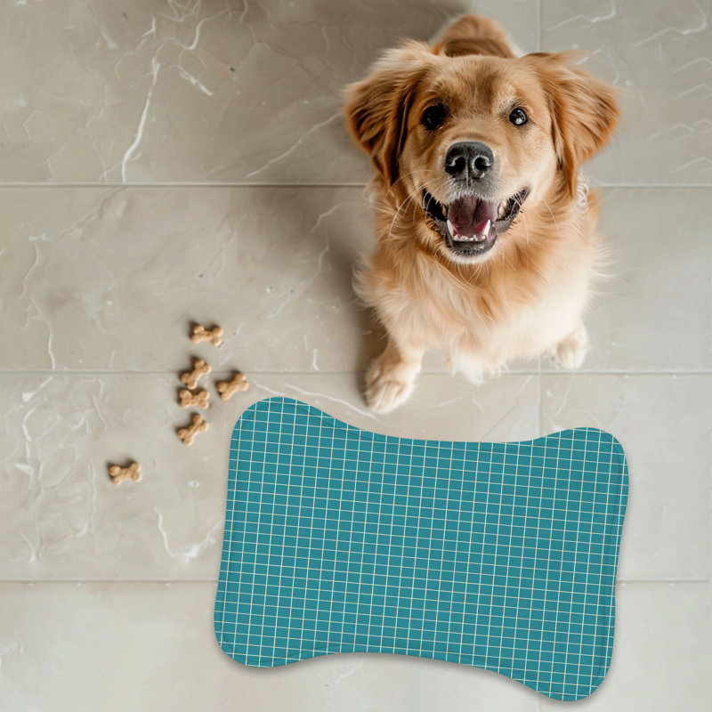 Blue Stripes Nostalgic - 1 Piece Bone Shape Feeding Mat