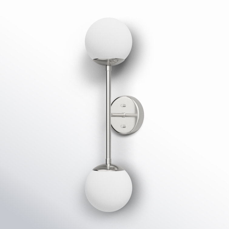 Bridgit 2 Light Glass Steel Dimmable Wall Sconce