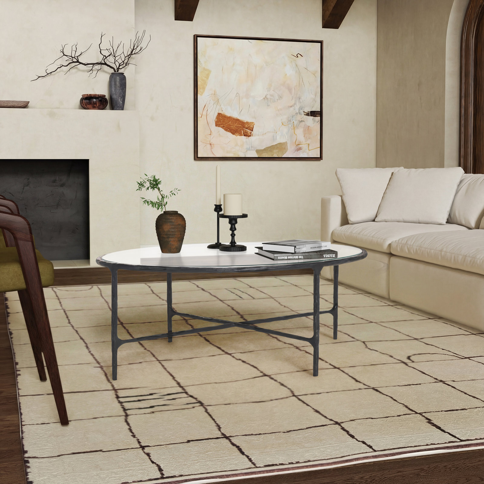 Evelynn Coffee Table, Black, Clear