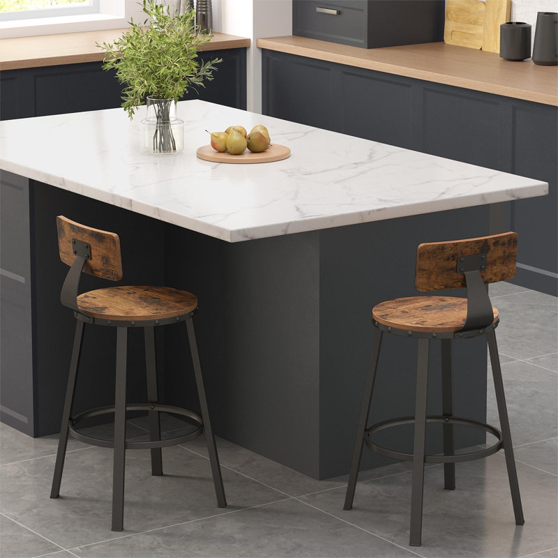 Brookdale Stool, Rustic Brown/Black, Counter Stool (24.6" Seat Height)