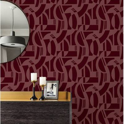 Carter Geometric Flock Wallpaper