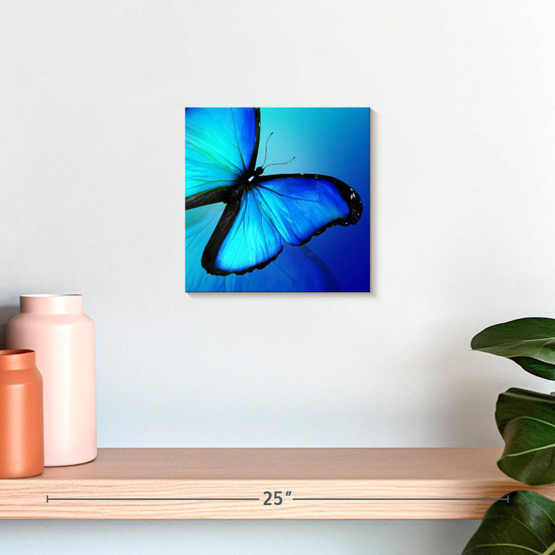 Brampt Glowing Morpho Butterfly, 10" H x 10" W