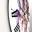 Horloge murale traditionnelle mauve à fleurs rétro avec feuilles brunes-60327343