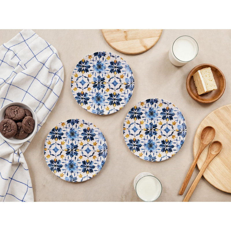 Elegant Dessert Plate Set (6 Pieces), 100% Ceramic, 7.6 x 7.6 x 0.8 inches | Dishwasher & Microwave Safe | Perfect for Serving Cakes, Pastries, and Desserts | Stylish Addition to Your Tableware Collection