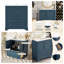 Ensemble de meuble-lavabo moderne 30 po avec lavabo en céramique, armoire de rangement autoportante avec poignées dorées et portes à fermeture douce