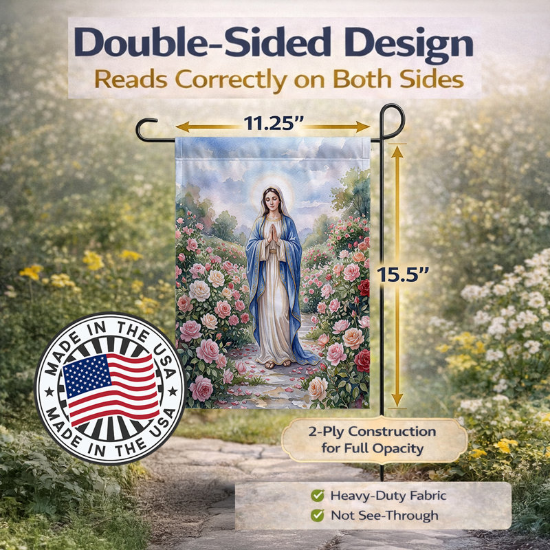 Mary in Rose Garden, Garden Size, Mary in Rose Garden