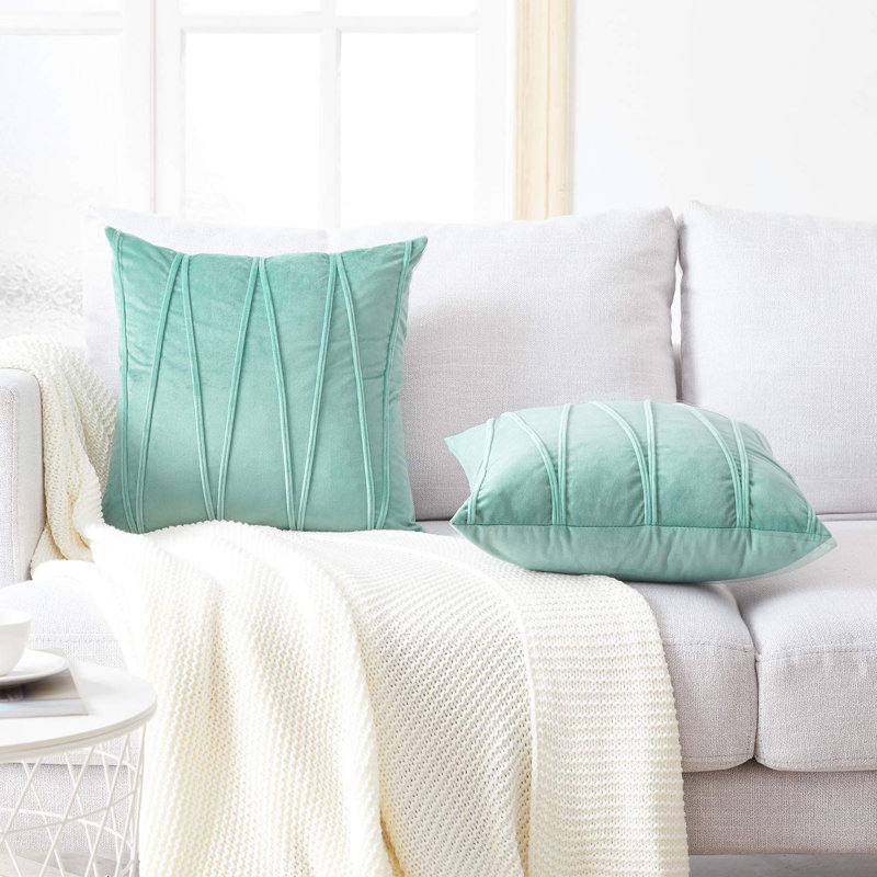 Chevron Geometric Pillow Cover, Teal, 16" x 16"
