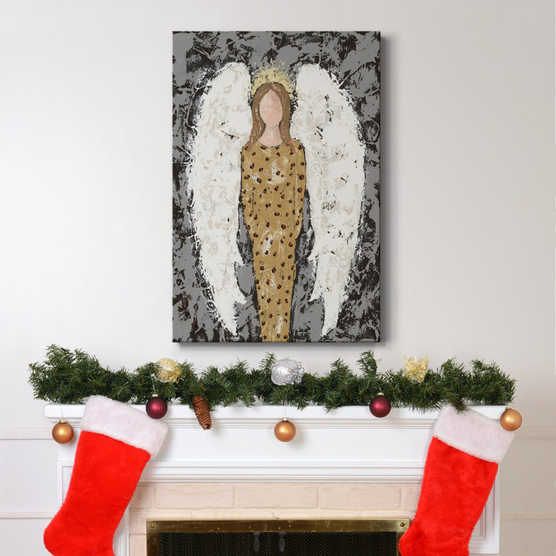 Toile tendue avec châssis Angels, tout le monde III - prête à être accrochée, H 20 po x l 16 po x P 1 po