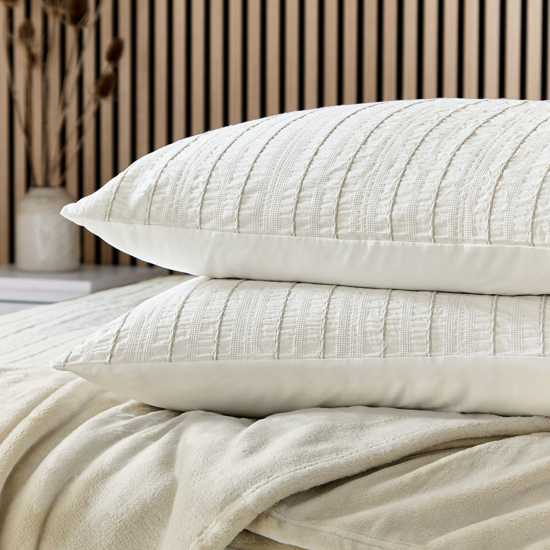 Waffle Stripe Duvet Cover Set, Single Duvet Cover + 1 Pillowcase, Linen Striped