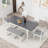 Modern 78inch 6-Piece Extendable Dining Table Set-151074219-151074220-151074218