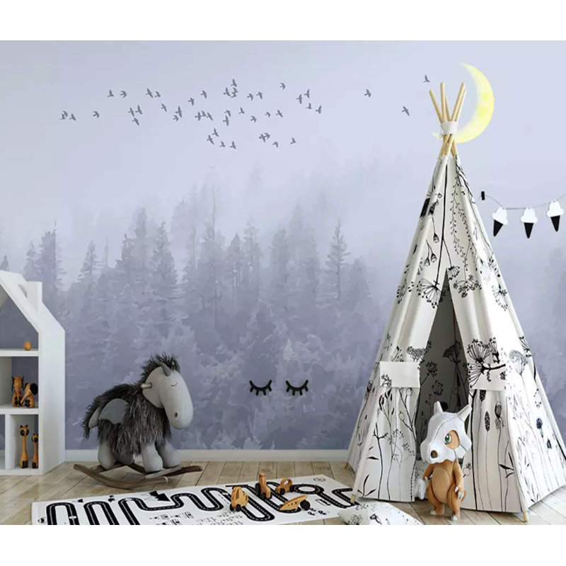 Papier peint amovible Misty Forest, L 114 po x l 204 po