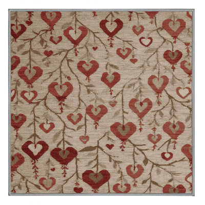 Tapis gris botanique lavable à la machine