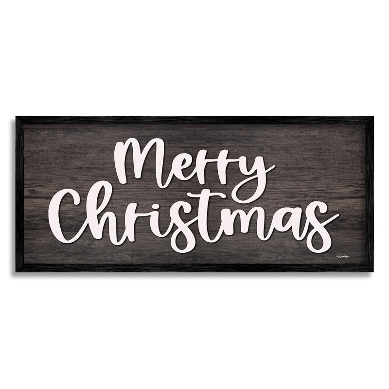 Merry Christmas Farmhouse Expression AT-139, Giclée encadrée noir minuit, H 10 po x l 24 po x P 1,5 po