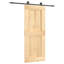 vidaXL Sliding Door Natural and Black 85 x 210 cm Solid Pine Wood-133257601-133257634-133257661