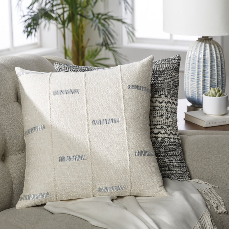 Geometric Cotton Blend Pillow Cover, 20" x 20"