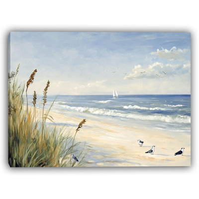 Gulls Over Quiet Waters - Wrapped Canvas Wall Art