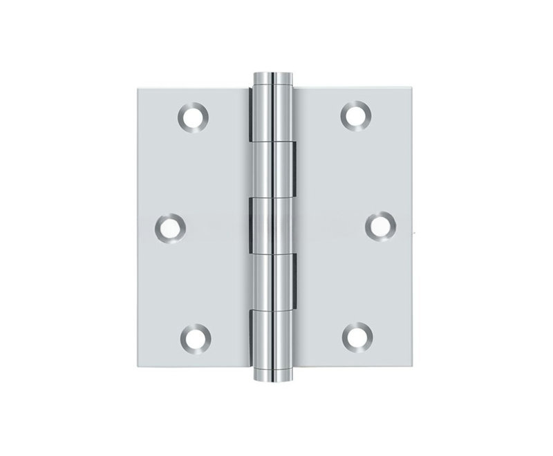 Charnière carrée 3-1 / 2 "x 3-1 / 2" Deltana DSB3526 en chrome poli, Chrome poli