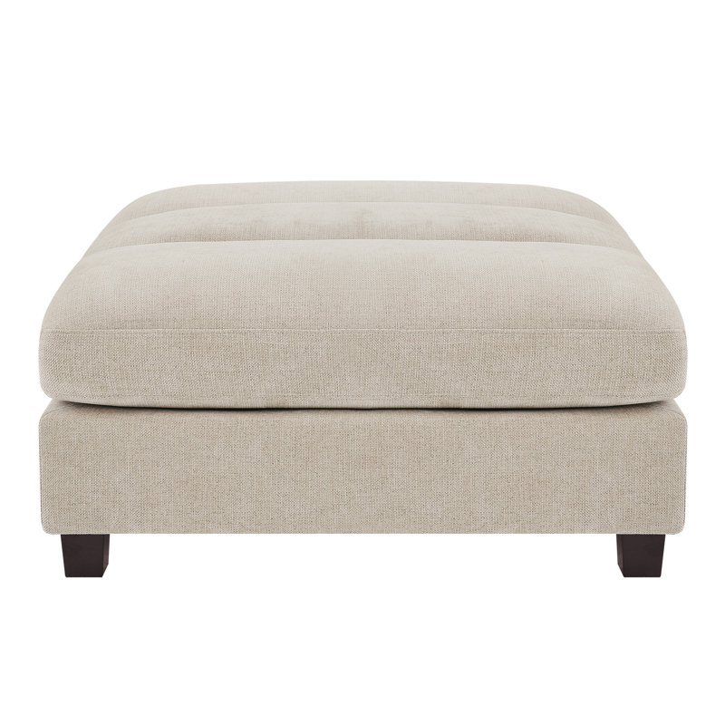 Upholstered Ottoman, Light Camel