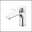 Robinet de lavabo chromé à poignée simple - Robinet de lavabo de salle de bain en laiton, chaud et froid-119318037