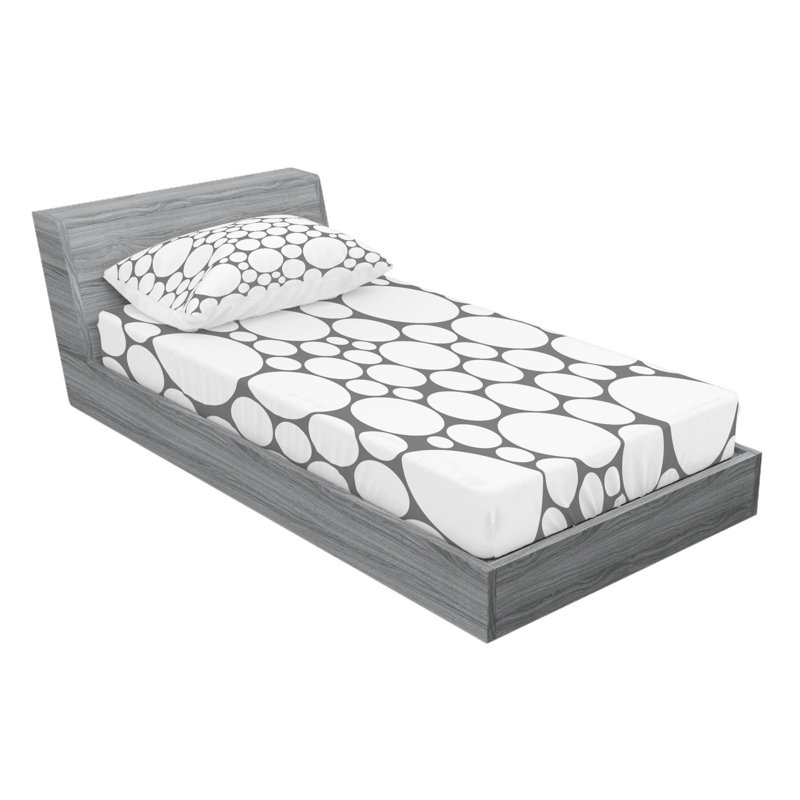 Microfiber Geometric Sheet Set, Twin Sheet Set with Fitted Sheet