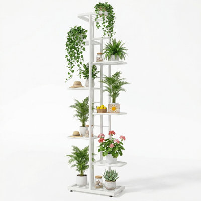 8 Tier Metal Plant Stand Indoor,Plant Shelf,Corner Shelf Flower Pot Stand Tiered Plant Stands,Multi-Layer Vintage Design Plant Shelf for Living Room Balcony Garden.