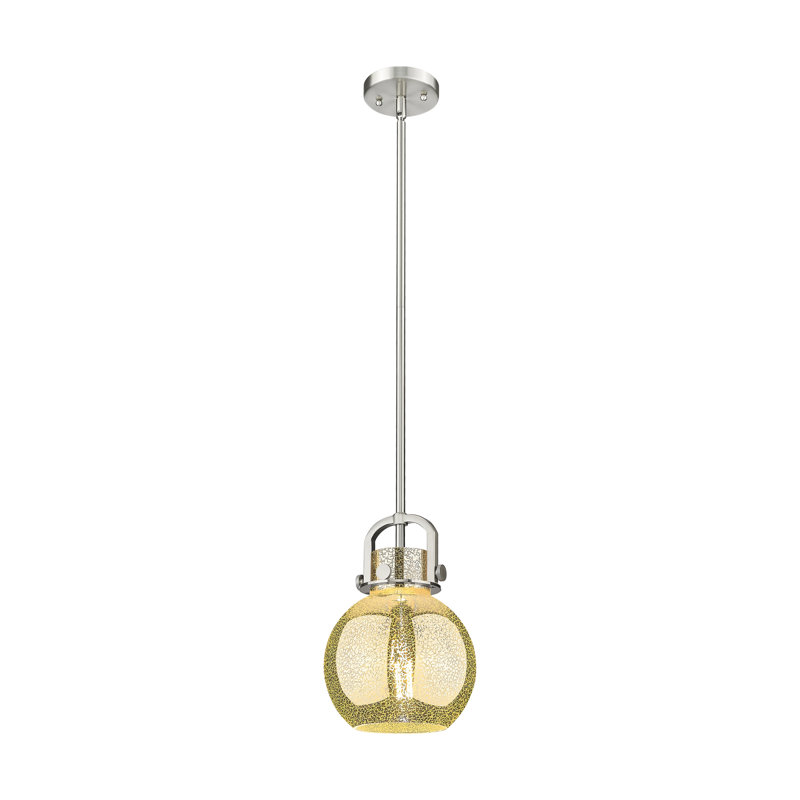 Sligo 1 Light 18" Stem Hung Pendant, 11.25" H x 8" W x 8" D, Mercury, Satin Nickel