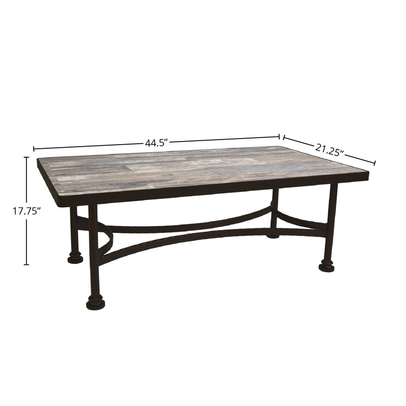 Classico Outdoor Rectangle Coffee Table, Carbon Black, Summit Gray