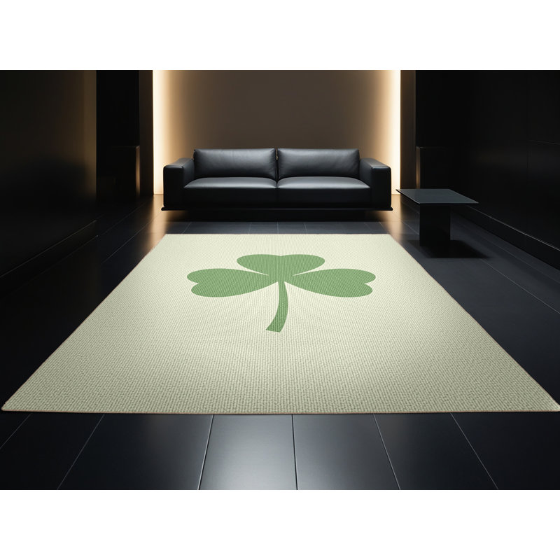 Soft Plush Feemster St Patties Modern & Contemporary Abstract Area Rug in Beige – Beige Binding, 5x8