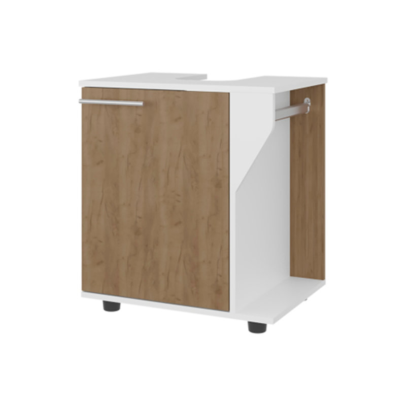 Phillips Under Sink Cabinet, Double Door Storage With Open Back For Pipes, Wide Unit, Freestanding Cabinet, Oak