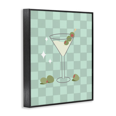 Checkered Dirty Martini Giclee Art by Anna Quach