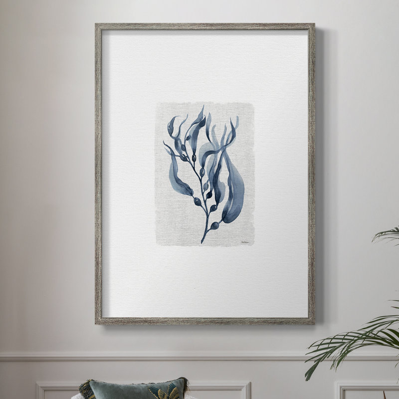Navy Kelp I Framed Print - Solid Wood 50164, 11'' H x 9'' W