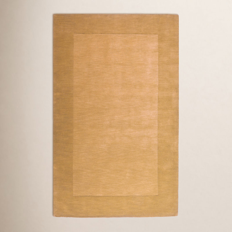 Dolma Handmade Loomed Wool Area Rug in Yellow/Dark Goldenrod, Rectangle 5' x 8'