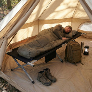 Portable Folding Camping Cot for Adults with Storage Bag & Side Pocket