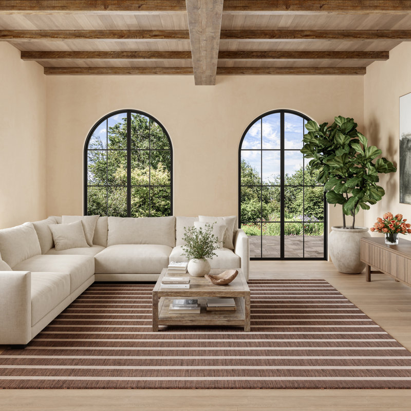  Positano 8' x Square Natural Ivory Modern Rug, Square 8'