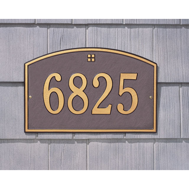 Cape Charles 1-Line Wall Address Plaque, Antique Copper, Yes