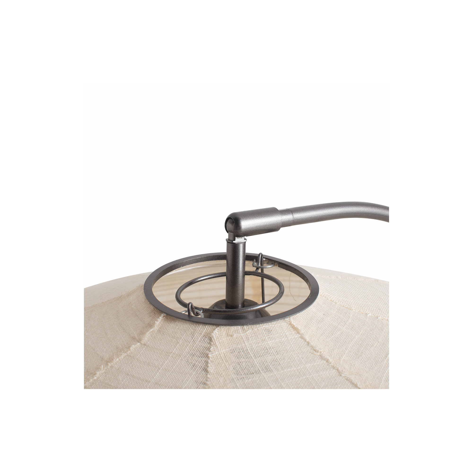 Roswell Floor Lamp - Matte Black Finish, White Linen Shade, Black Marble Base, Dimmer