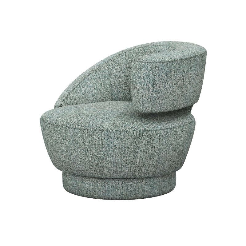 Arabella Upholstered Swivel Accent Chair, Pool Rayon/Viscose