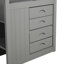 Full Over Full Bunk Bed With Twin Size Trundle, Grey