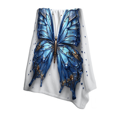 Butterfly Watercolor Wings II - Butterfly Throw Blanket