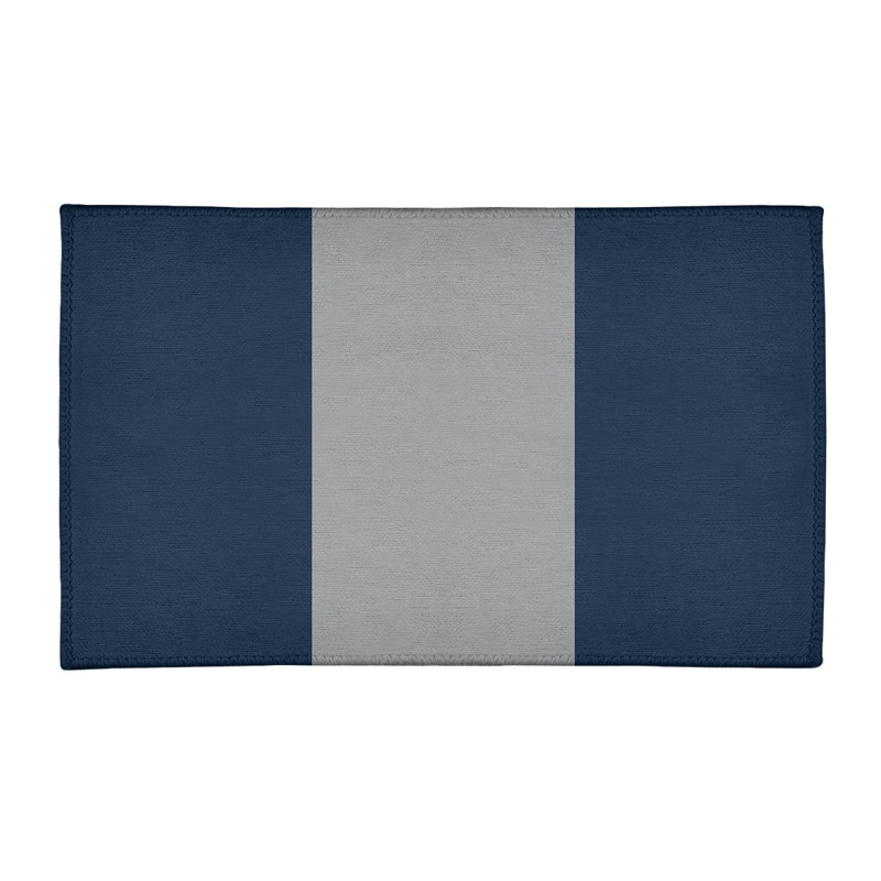 Tapis à rayures bleu/gris, Rectangle 2 pi x 3 pi